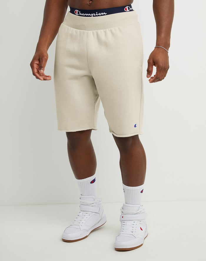 Champion Reverse Weave Cut-Off Cream Shorts Mens - South Africa LEGAXB479